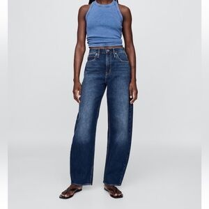 GAP High-Rise Barrel Jeans, dark indigo